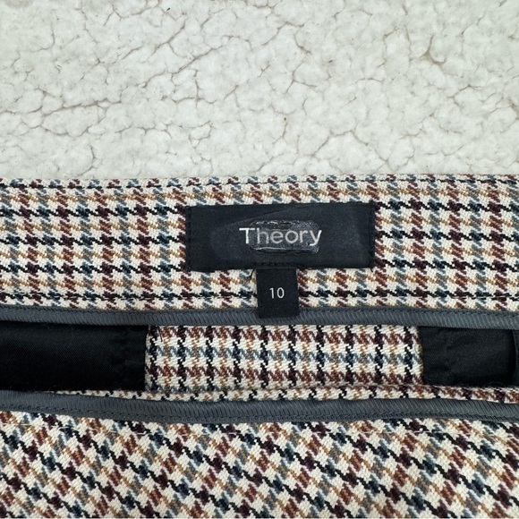 Theory Wool Blend Plaid Mini Wrap Skirt Size 10 Medium Retail $335 - Picture 4 of 9